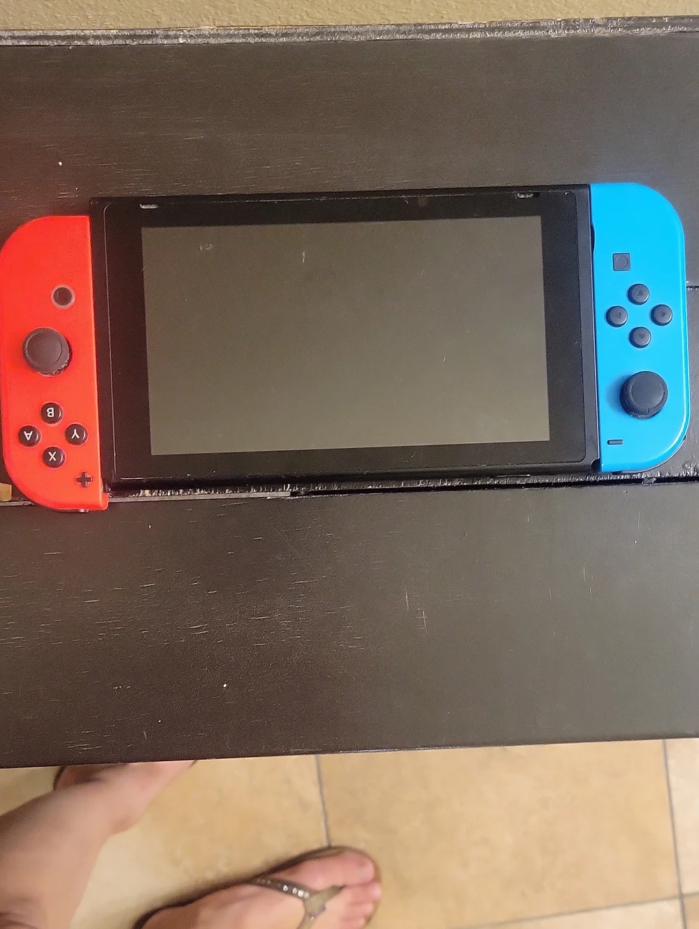 Nintendo Switch with Neon Red Left & Neon Blue Right Joy-Con